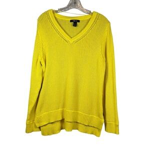 Style & Co 100% Cotton Soft Knit Sweater, Yellow, Size XL